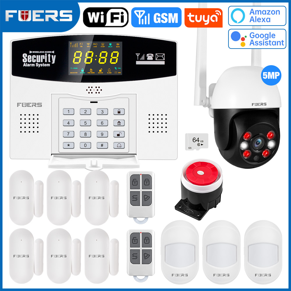 Home Security Front Door Camera - Fuers Tuya スマート警報システムキット WIFI GSM 盗難警報スマートホーム警報システムカラー