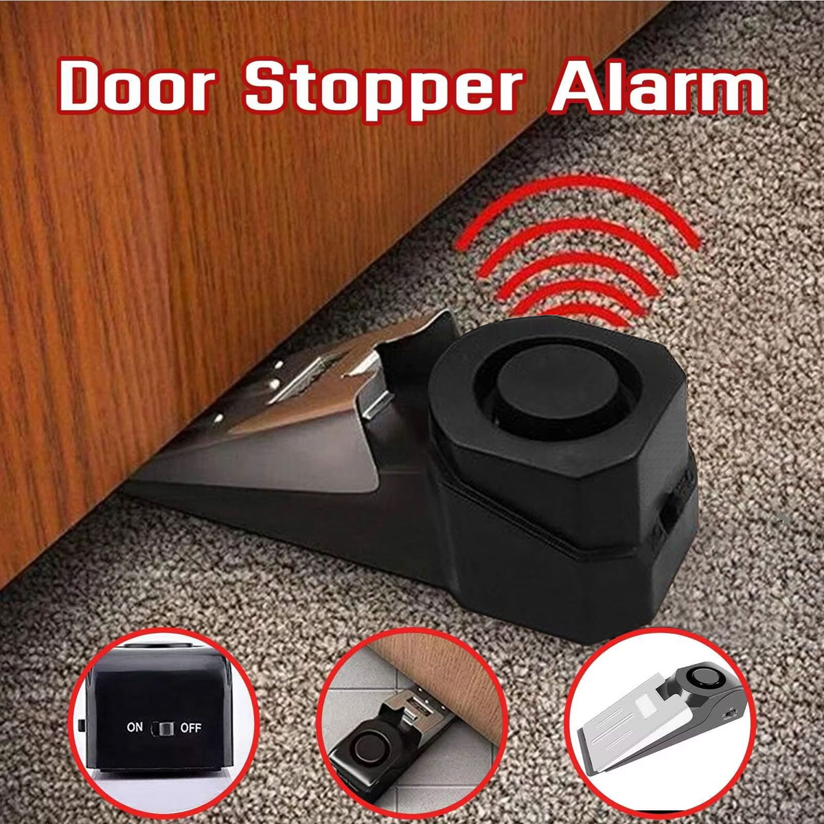 ワイヤレスドアストップアラームシステム 120dB ウェッジ - Sim Gsm Alarm のレビューと価格