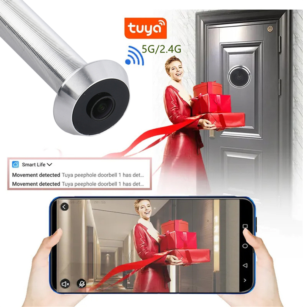 LEDドアアイカメラ 1080P 2MP TFカード内蔵 I - Home Security Front Door Camera のレビューと価格