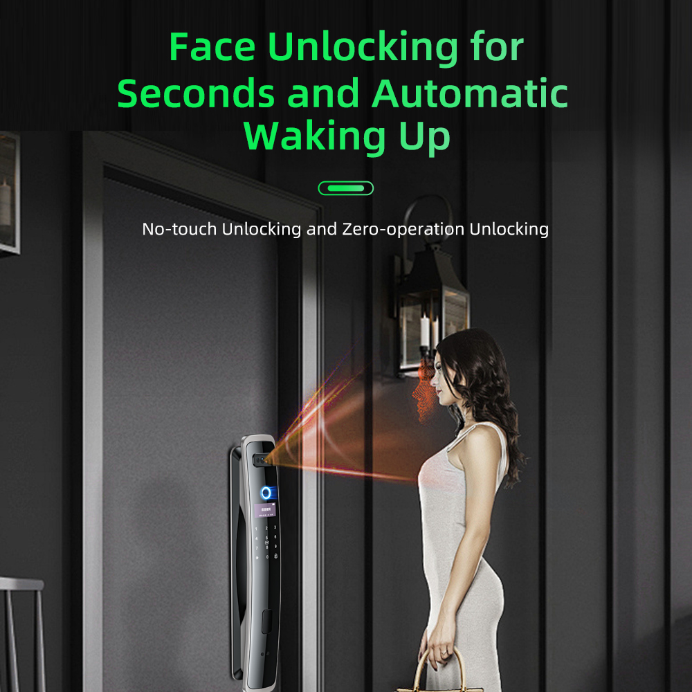EGFirtor スマートパスワードロック 3D 顔認識指紋 - Home Security Front Door Camera のレビューと価格